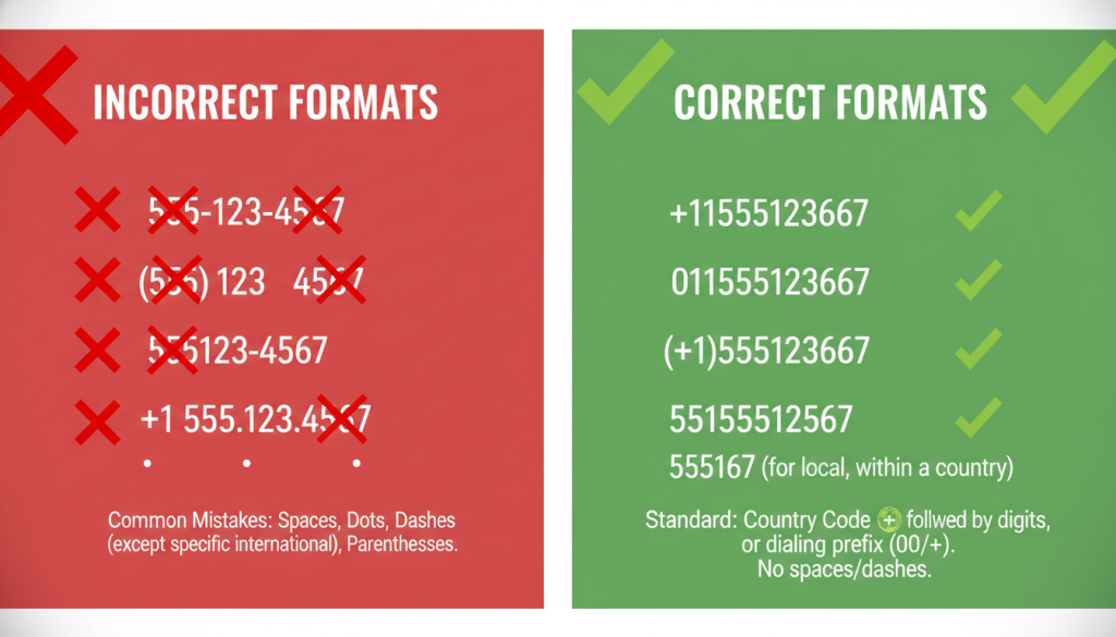 phone system example dialing errors