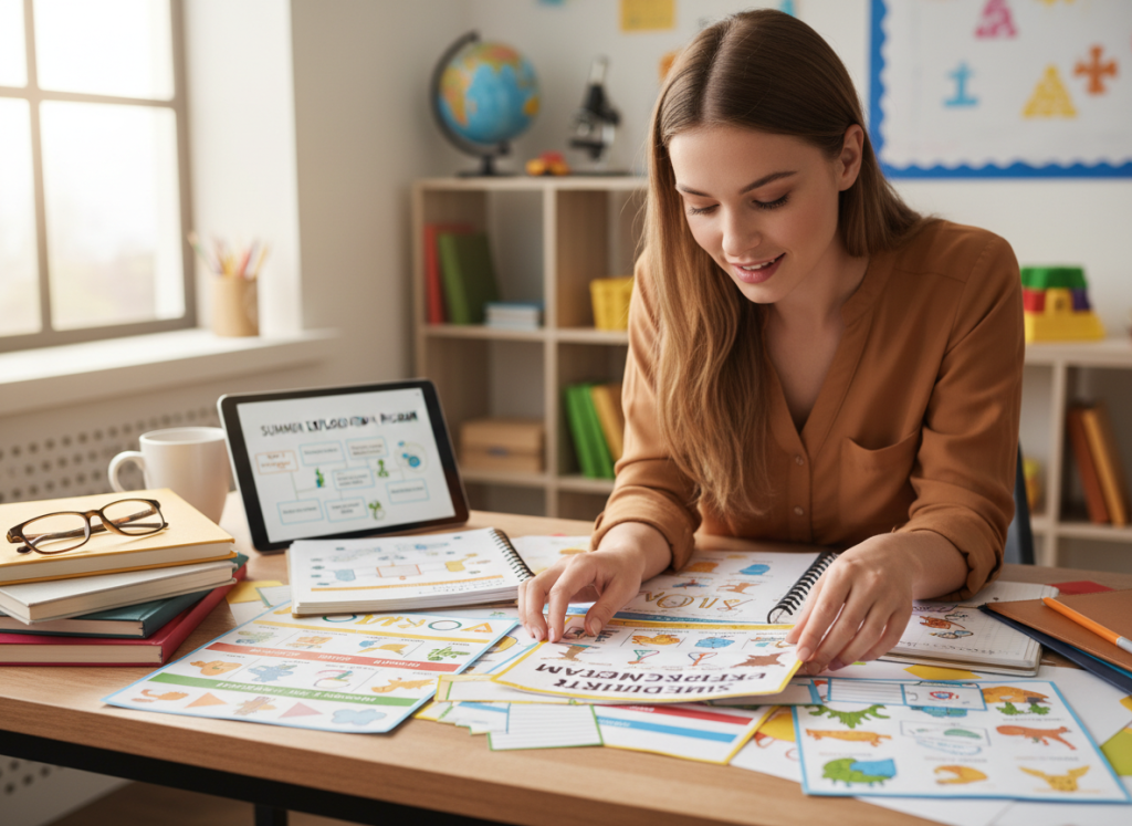 teacher planning summer lesson plans