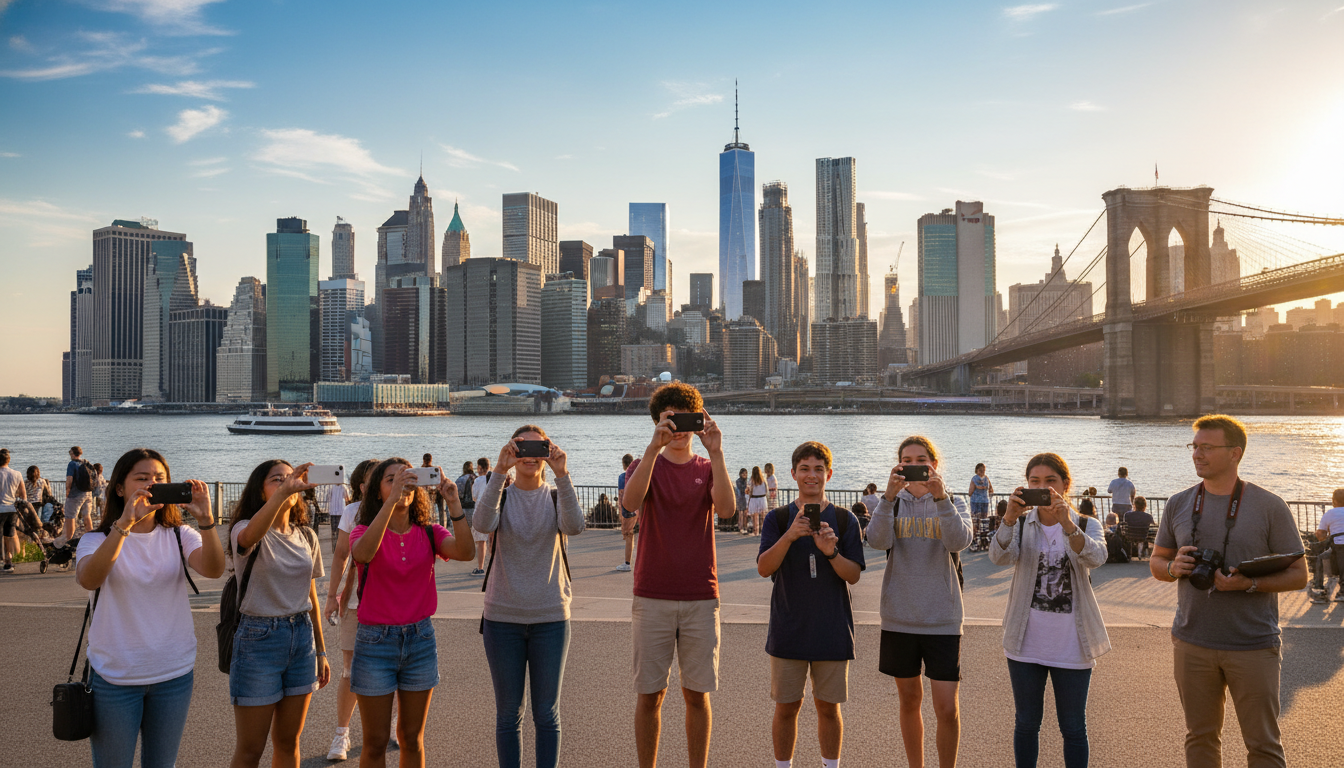 A safe way for teens to explore New York showcasing Manhattan skyline