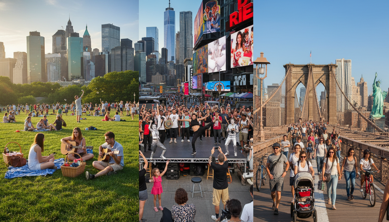 Best free things to do in NYC this summer with families enjoying outdoor activities