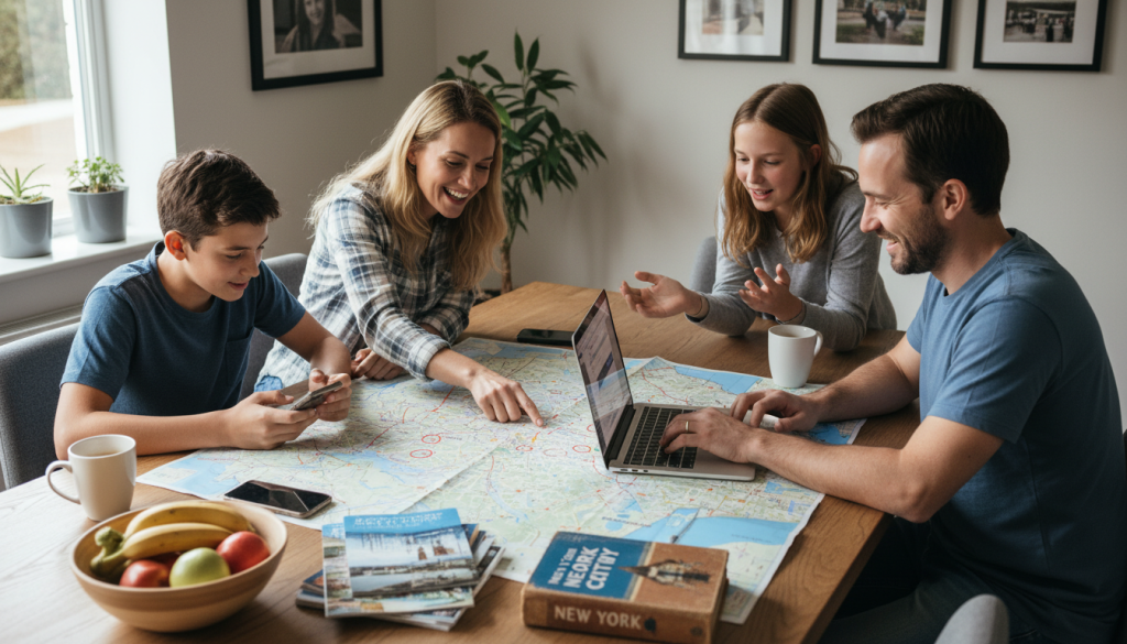 Family planning NYC summer activities with map and guidebook