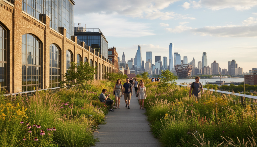 The High Line elevated park walkway through Chelsea