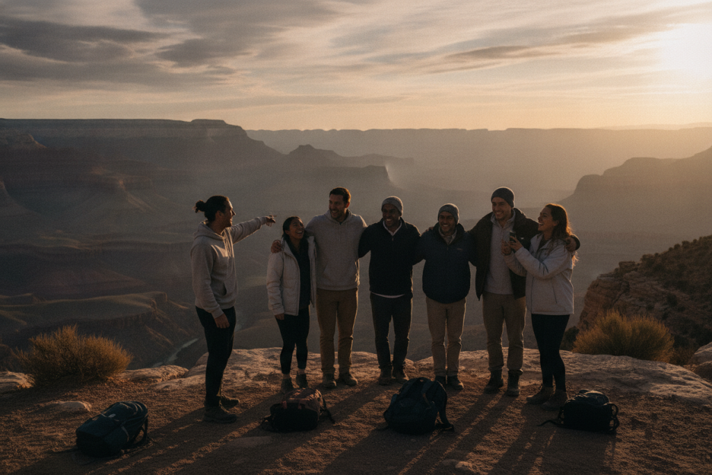 Friends finishing an unforgettable post camp travel adventure Friends finishing an unforgettable post camp travel adventure