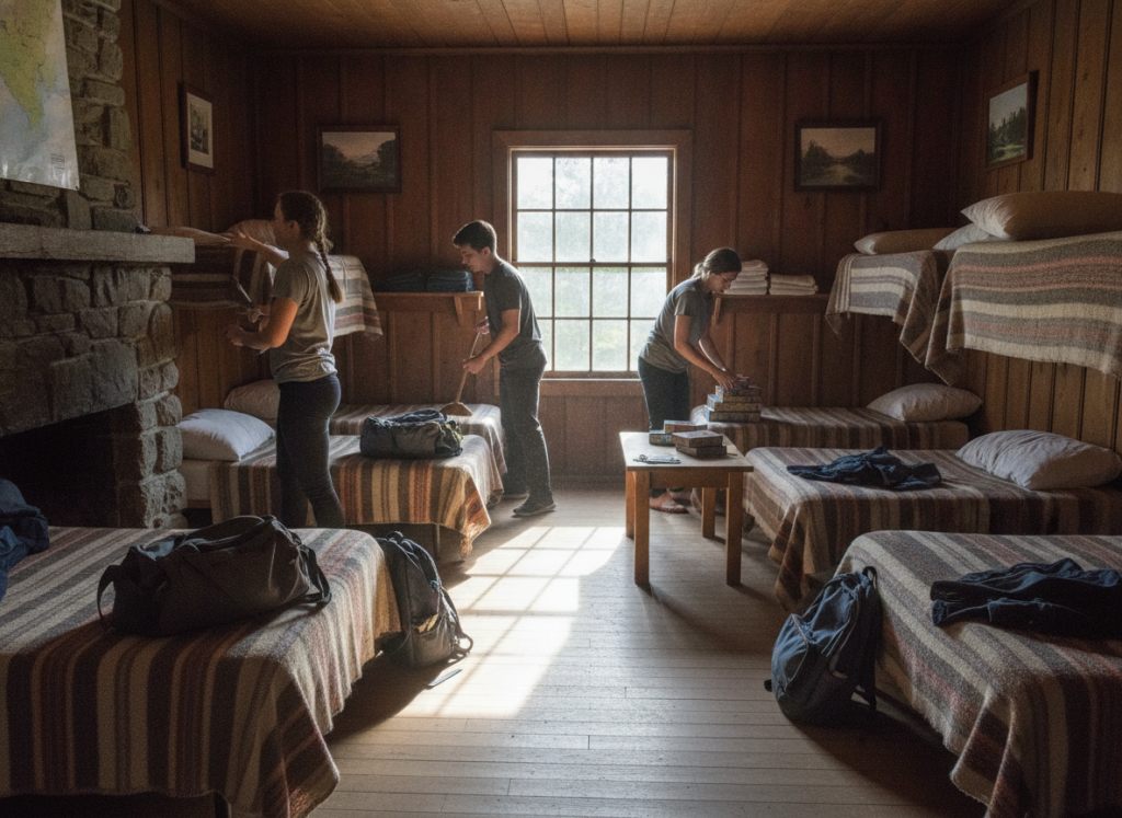 summer camp counsellors preparing accommodation summer camp counsellors preparing accommodation