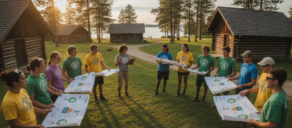 summer camp staff team planning the camp day summer camp staff team planning the camp day