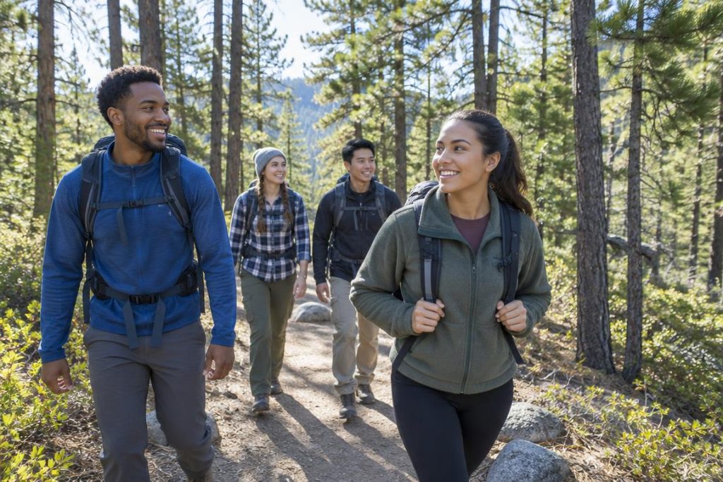 Camp New York counsellors exploring nature trails