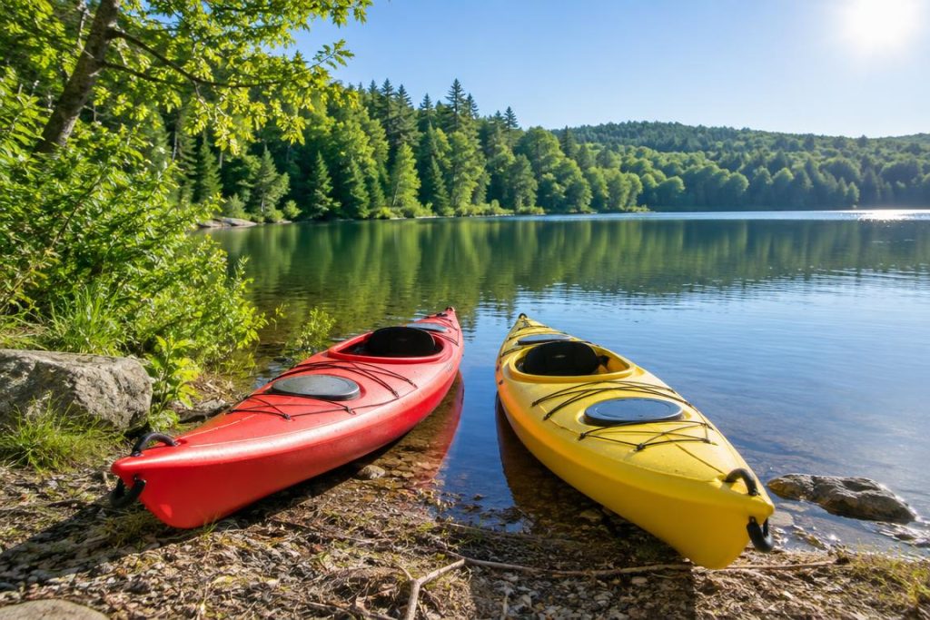 Kayaking and outdoor wellness activities at summer camp